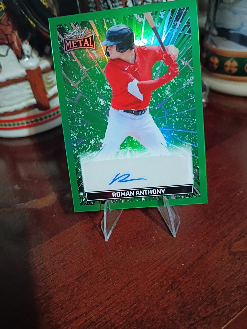 2024 Leaf Metal Roman Anthony GREEN PRISMATIC AUTO Autograph 14/15 Red Sox RC